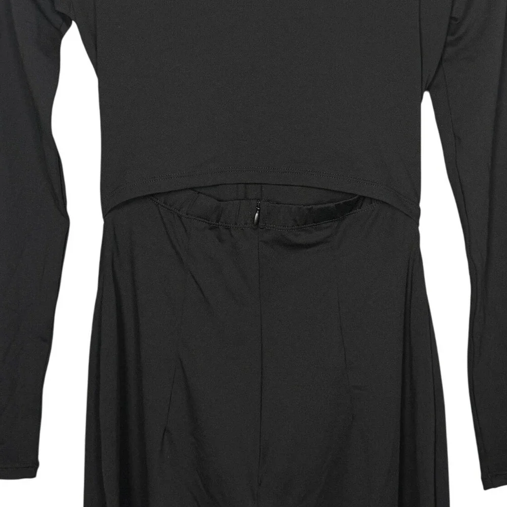 NWT HALARA Long Sleeve Pocket Wide Leg Jumpsuit-Easy Peezy, Black, Size XS